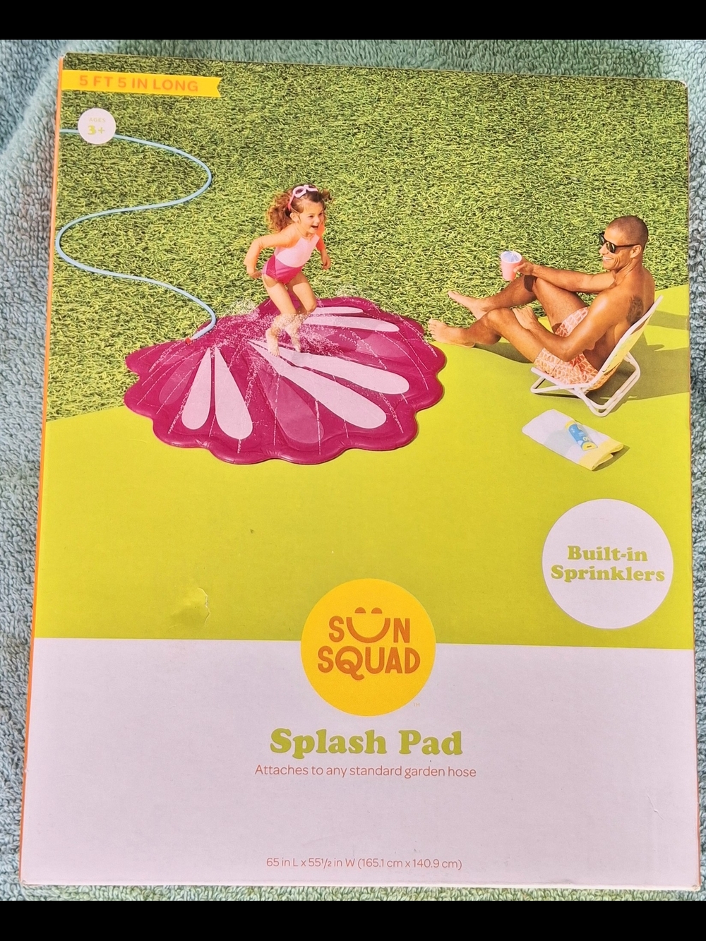 Sun Squad Pink Kids Splash Pad with Built-In Sprinklers